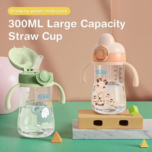 Portable 300ml Baby Straw Training Cup BPA Free Silicone