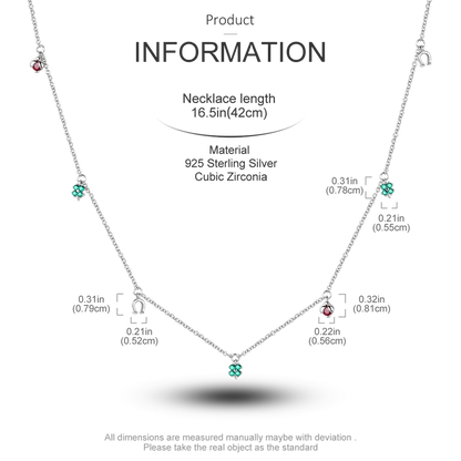 925 Sterling Silver Firefly Heart Zircon Pendant Necklace for Women Anniversary Birthday Gifts KTN028