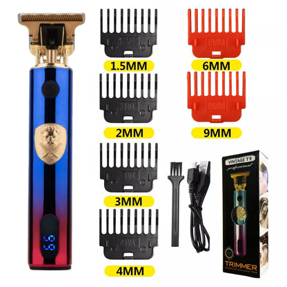 V-Vimika T9 Electric Hair Clipper with LCD Display Stainless Steel Precision Trimmer for Men Fast Charging Wet and Dry Use