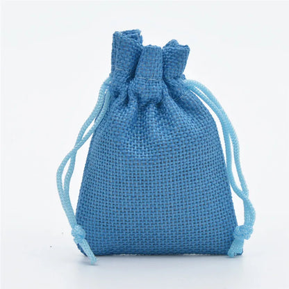 Colorful Cotton Jute Gift Pouches Set of 50 - Customizable Storage Bags for Jewelry and Accessories