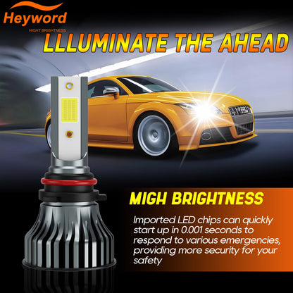 Heyword 90W 30000LM Turbo LED Universal Car Headlight Bulbs