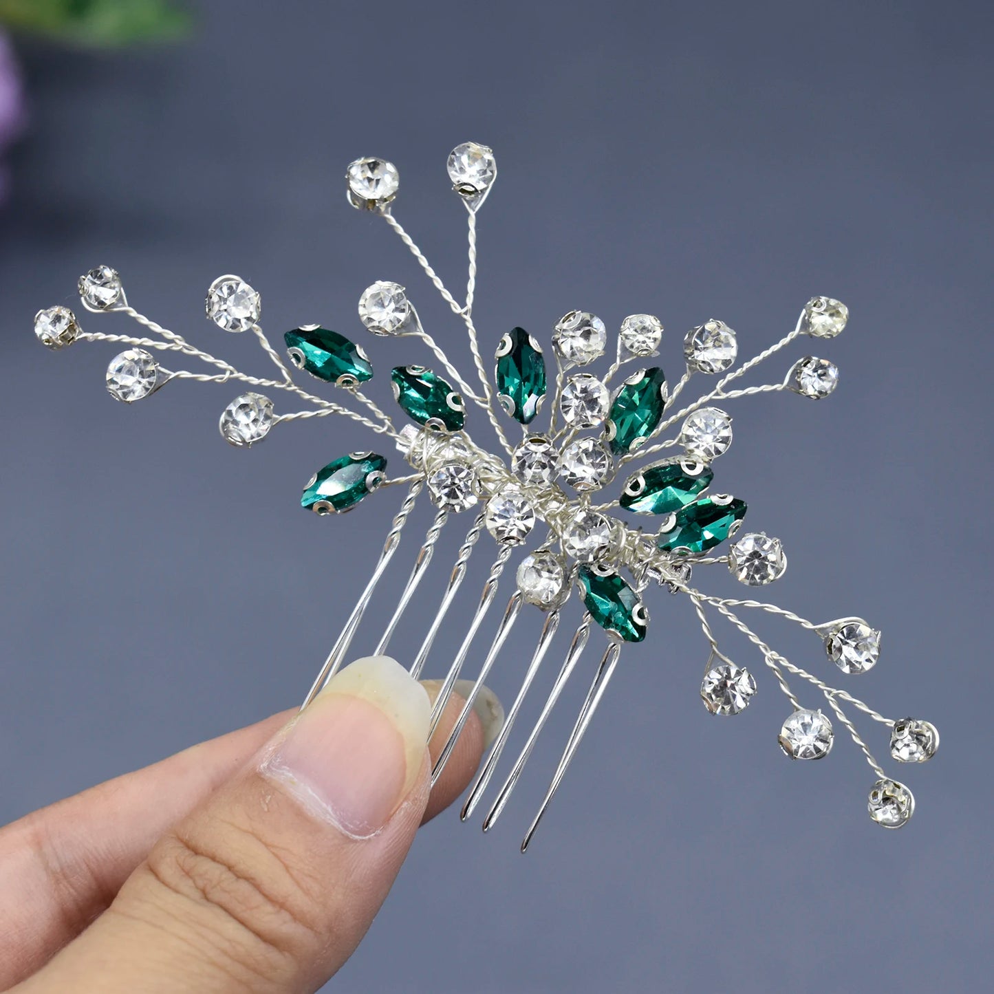 Elegant Crystal Bridal Hair Comb Silver Gold Wedding Headpiece for Women