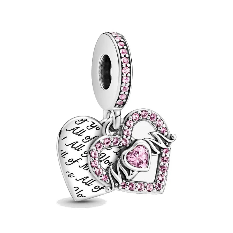 European 925 Silver Mother Daughter Charms Family Tree Jewelry Bead for Bracelets and Necklaces