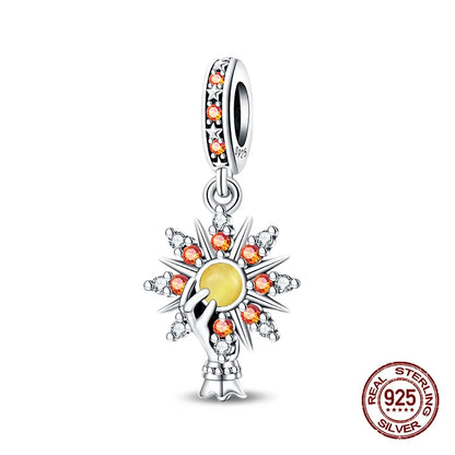 925 Sterling Silver Tarot Hourglass Bead Charm For Bracelet