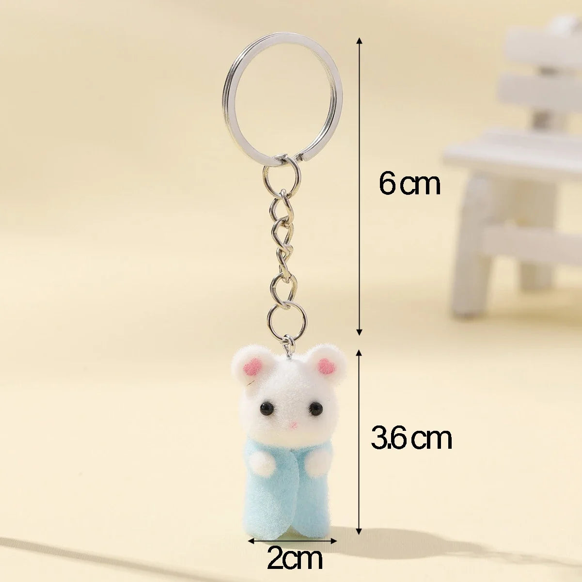 3D Cute Mouse Flocking Charms Cartoon Animal Resin Pendant for DIY Jewelry Making and Handmade Accessories