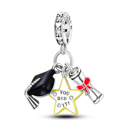 Silver Plated Travel Sunflower Lucky Charms Dangle Pendant Fit Original Pandora Bracelet DIY KTC703