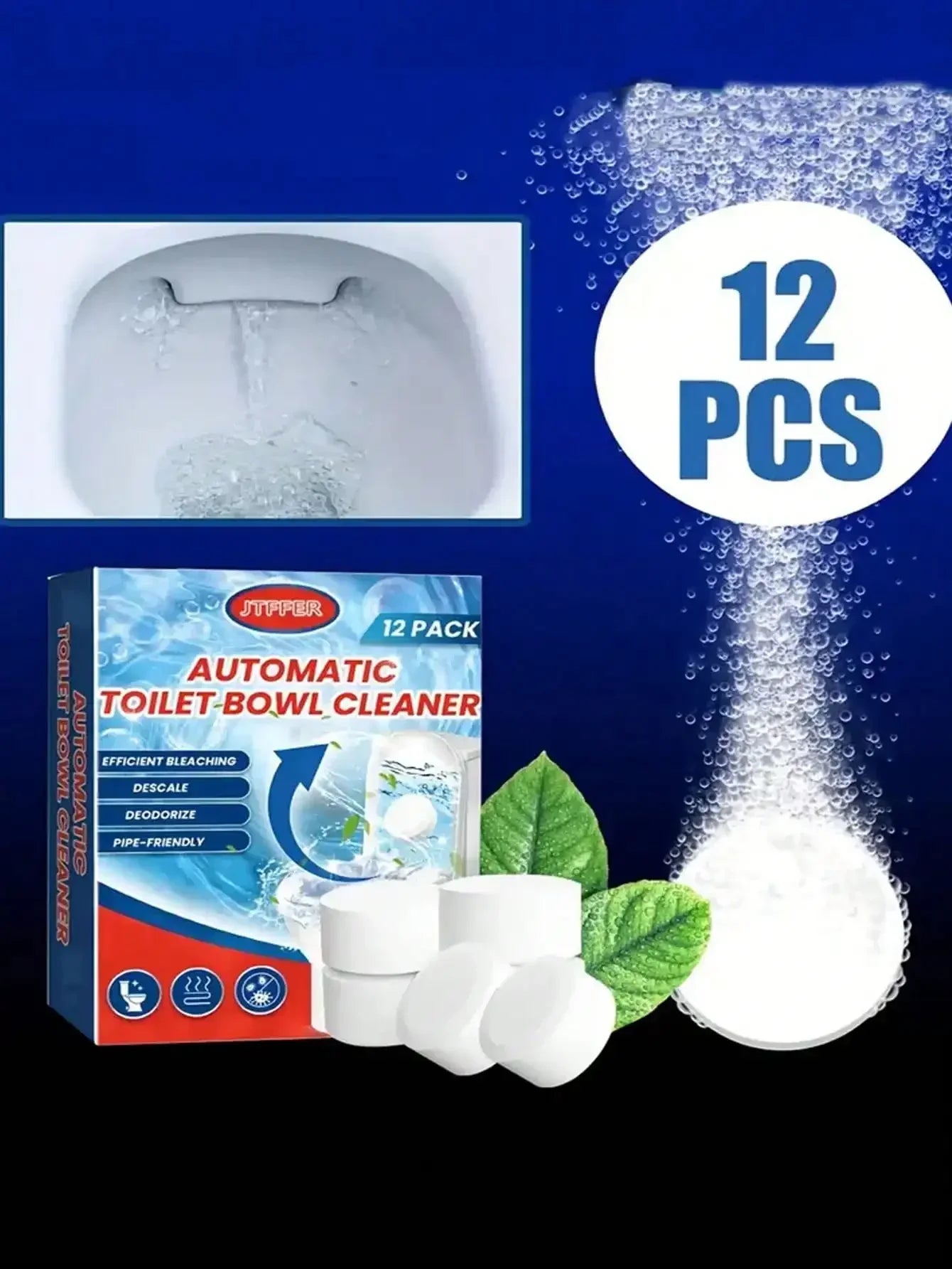 12PS Toilet Cleaner Powerful Water Scum Remover Tablet