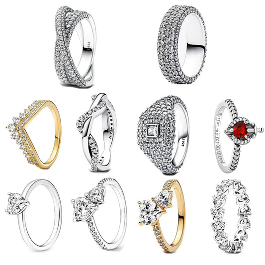 925 Sterling Silver Heart Zircon Ring for Women - Elegant European Wedding Jewelry