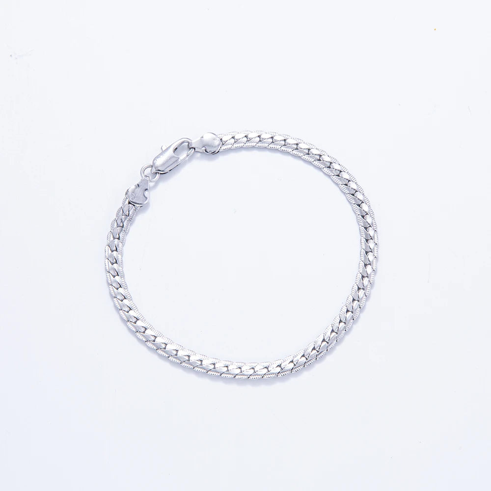 Luxury Silver Necklace Chain 5mm for Men and Women Fashion Jewelry 60cm 24in