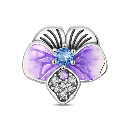 925 Sterling Silver Purple Heartsease Hydrangea Charms for DIY Jewelry Necklace and Bracelet Gifts