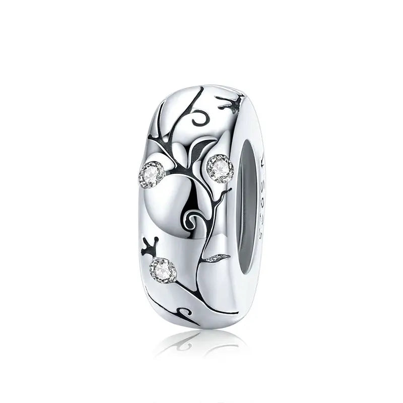 Bamoer Genuine 925 Sterling Silver Halloween Owl Charm with CZ for DIY Bracelet Jewelry
