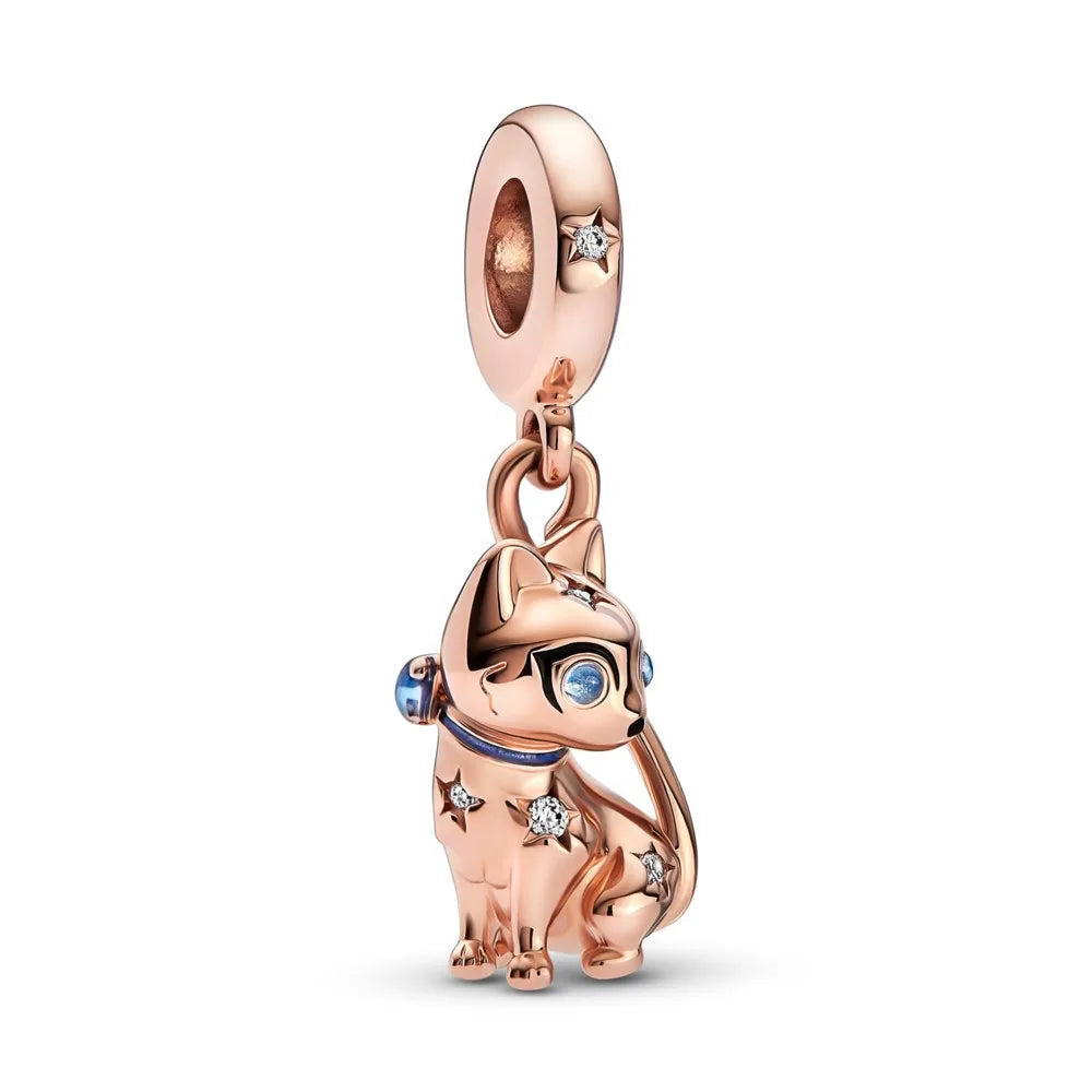 Rose Gold Butterfly Lock Key Charms Beads for DIY Jewelry Making F440