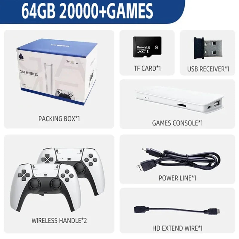 M15 Game Stick Mini Handheld TV Console With 64GB 20000 Retro Games Wireless Gamepads HD Output Two Player PS1 Support