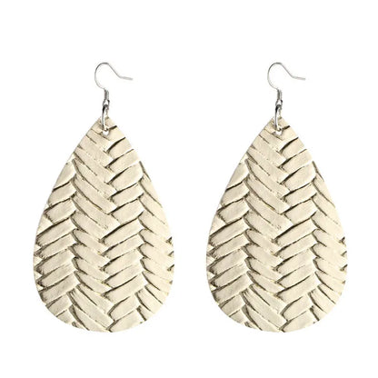 Elegant Faux Leather Teardrop Earrings for Women Lightweight Dangle Fashion Jewelry