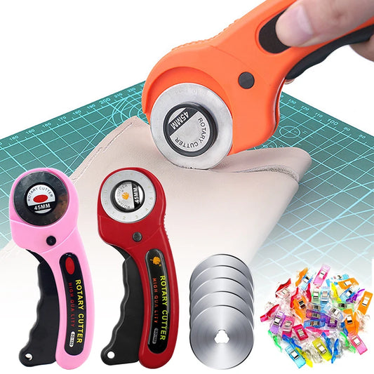 Ergonomic 45mm Rotary Cutter Set - Top-Rated Leather Craft Tool for Effortless DIY Sewing & Quilting