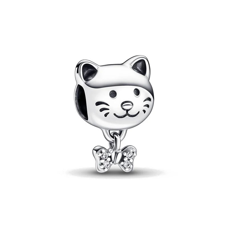 European 925 Sterling Silver Animal Series Charms Beads for Dog Cat Snake Rabbit Jewelry Fit for Bracelets and Necklaces for Women
