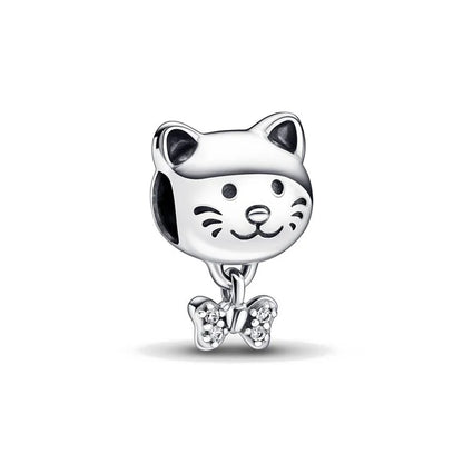 European 925 Sterling Silver Animal Series Charms Beads for Dog Cat Snake Rabbit Jewelry Fit for Bracelets and Necklaces for Women