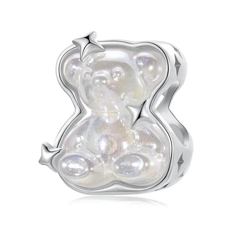 WOSTU 925 Sterling Silver Aurora Butterfly Heart Charm Beads with CZ Stones SCC2944