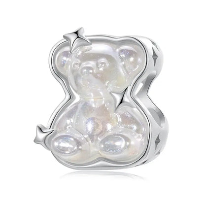 WOSTU 925 Sterling Silver Aurora Butterfly Heart Charm Beads with CZ Stones SCC2944