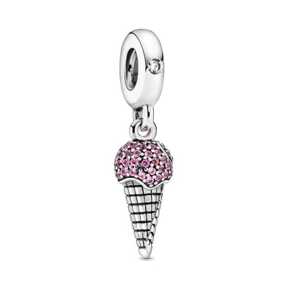 925 Sterling Silver Beer Bottle Popcorn Charm Bead Pendant