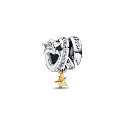 Elegant 925 Sterling Silver Bow Charm with Zircon for Mother's Day Bracelet