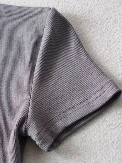 Slim Cotton Blend Cropped Tee For Women O Neck Summer