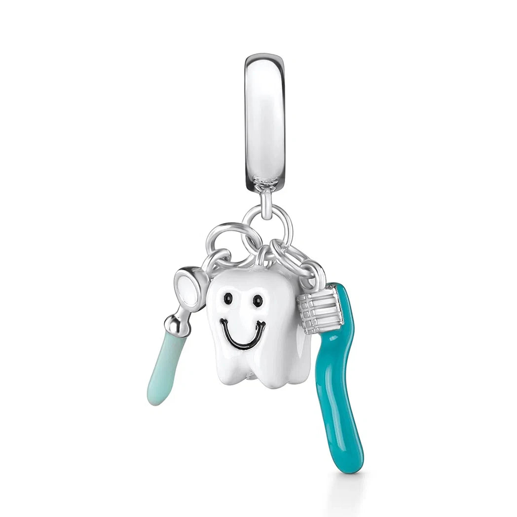 925 Sterling Silver Nurse Cross DIY Charms Beads Zircon