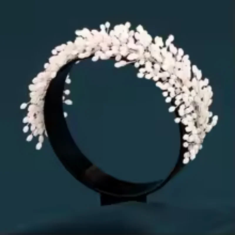 Luxury Handmade Bridal Hair Hoop with Crystal Rhinestone Headwear for Women Elegant Hair Ornament Jewelry