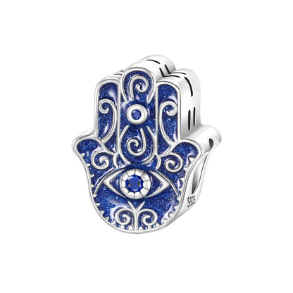925 Sterling Silver Blue Evil Eye Jewelry Set With Zircon Charms Pendant Ring Earrings For Bracelet Necklace Gift