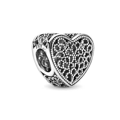 New European Pink Heart Family Tree Bead Charm for 925 Sterling Silver Bracelet Necklace Jewelry Accessories for Women