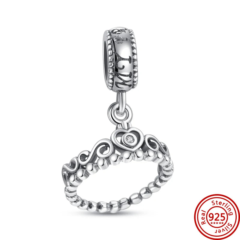 925 Silver Lucky Crown Butterfly Heart Family Tree Beads