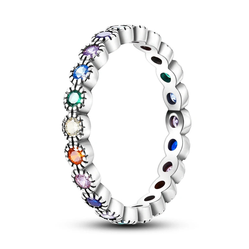 Silver Plated Luxury Stackable Ring with Infinite Flower Daisy Design for Women Engagement and Wedding Parties AKTR006
