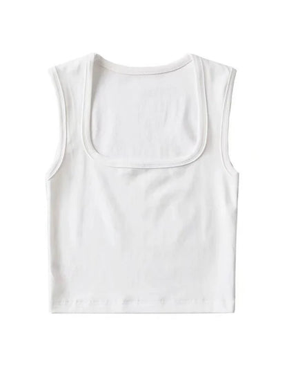 Deep Square Collar Vests 2025 Summer New Fashion Sexy Women's Crop Tops Sling Vest Camis