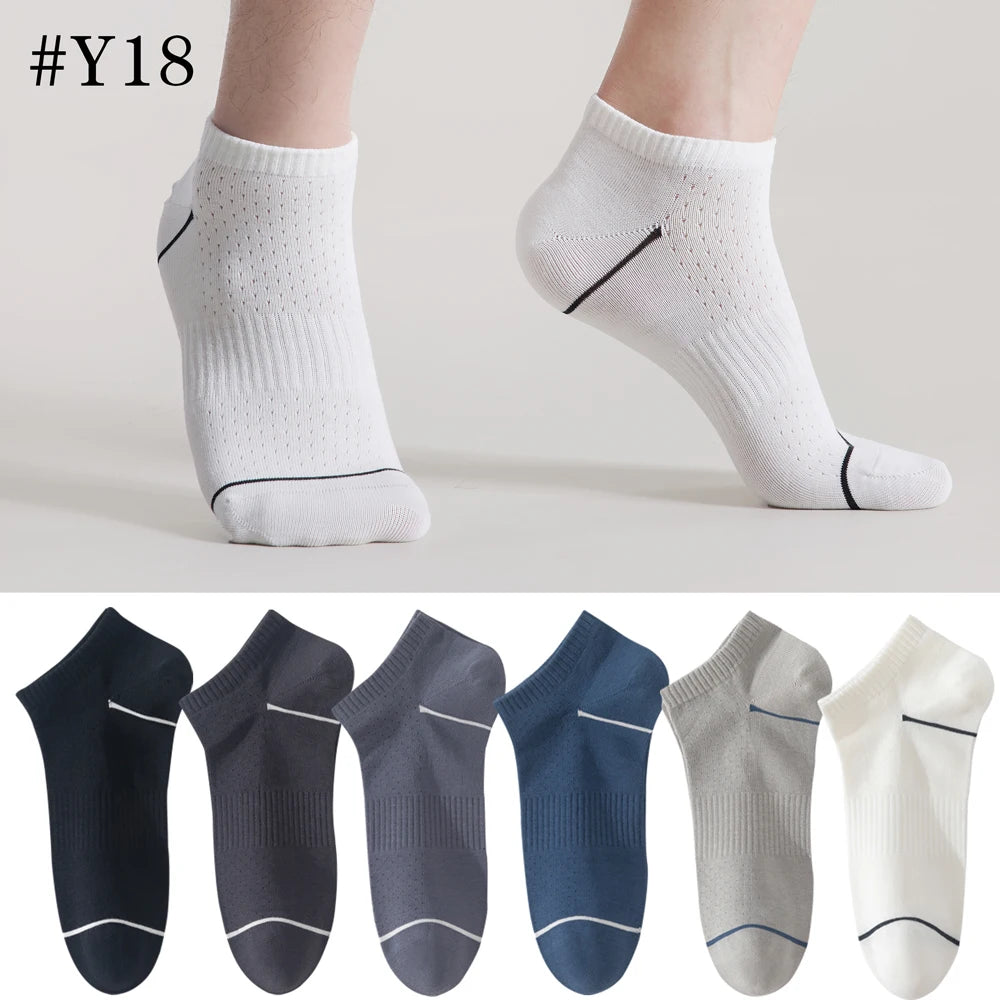 6 Pairs Mens Anti Odor Breathable Ankle Socks Cotton