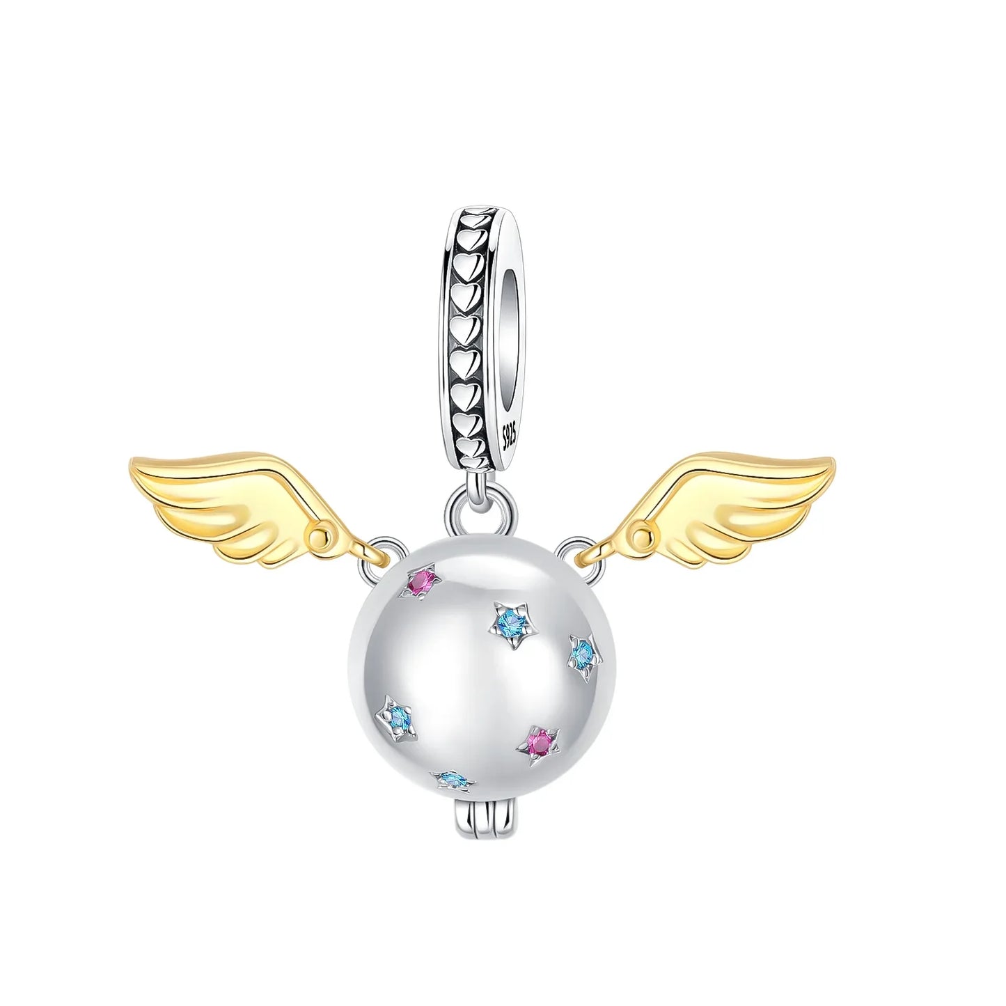 Sterling Silver 925 Angel Wing Heart Bird Charms for Bracelets and Necklaces Women's Fine DIY Jewelry Gifts