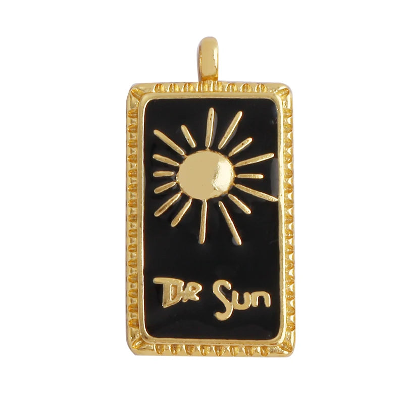 Gold-Plated Celestial Moon Star Charm Pendant with Cubic Zirconia for Jewelry Making