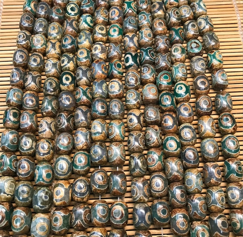Vintage Tibetan Dzi Agate Beads Set for DIY Jewelry Making