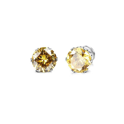 2PC Magnetic Clip-On Zircon Earrings for Unisex Easy Wear Punk Style Non-Piercing Jewelry