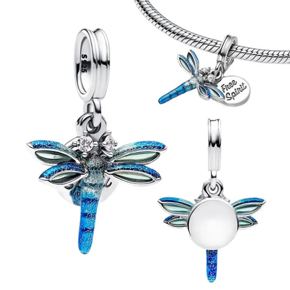Sterling Silver 925 Angel Wing Heart Bird Charms for Bracelets and Necklaces Women's Fine DIY Jewelry Gifts
