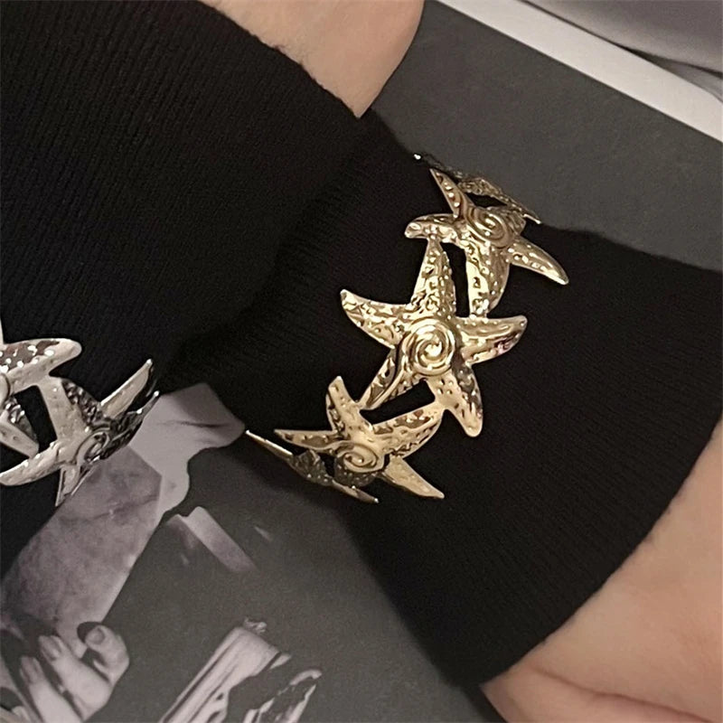 Vintage Metal Starfish Charm Bracelets for Women Beach Party Accessories