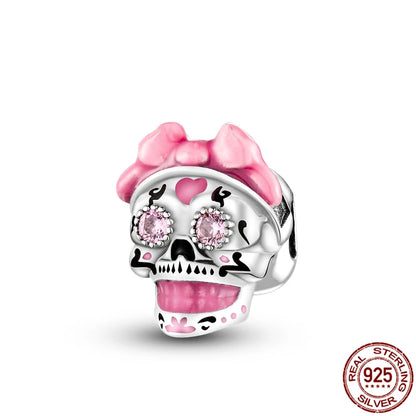 Sterling Silver Halloween Skull Bat Pumpkin Charm Pendant for DIY Jewelry SMC1556