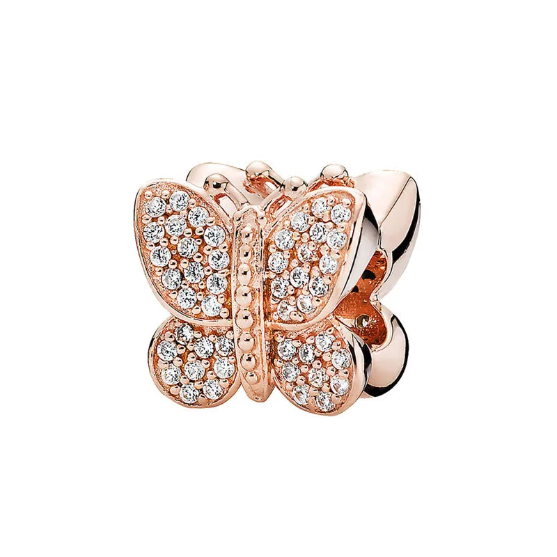 925 Silver Leaf Butterfly Beads and Dragonfly Pendant for European Original Bracelet DIY Exquisite Jewelry