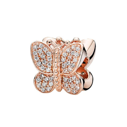 925 Silver Leaf Butterfly Beads and Dragonfly Pendant for European Original Bracelet DIY Exquisite Jewelry