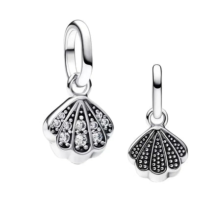 925 Sterling Silver Heart Blooming Rose Full Diamond Zircon Charms Pendant Beads for Bracelets and Necklaces