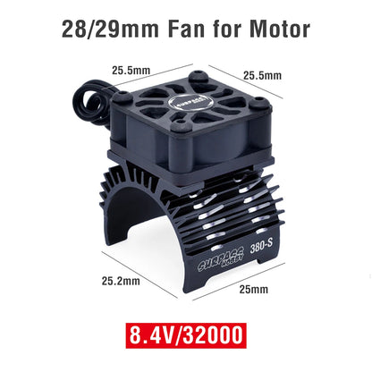 SURPASS HOBBY RC Motor Fan Cooling Heatsink for 380 390 540 550 28 29mm Black