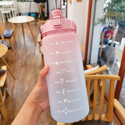 2L Leakproof Sport Water Bottle With Motivational Marks