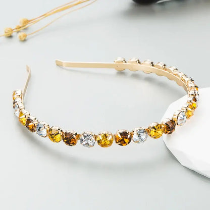 Fine Edged Baroque Style Gorgeous Women's Metal Hair Band Yellow color Hairbands