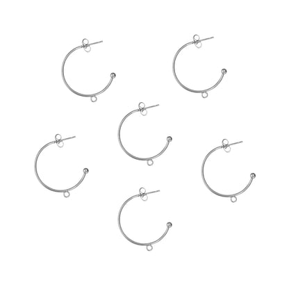 Stainless Steel C-Shaped Ear Hooks DIY Earring Posts Jewelry Making Supplies Set