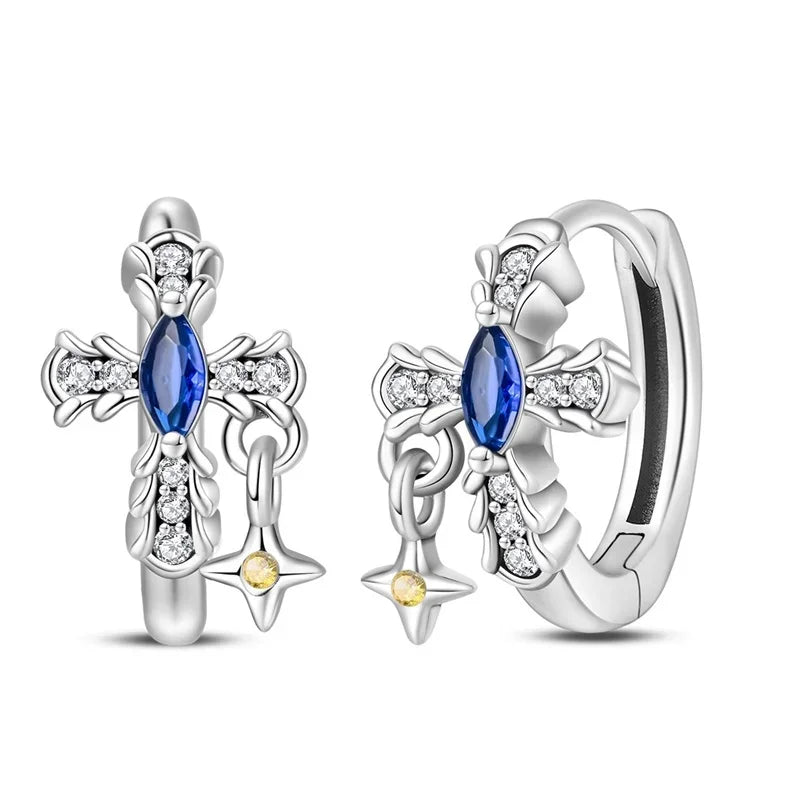 925 Sterling Silver Tulip Hoop Earrings with Dragonfly Firefly Bow Shell Conch and Turtle Designs Fine Jewelry Gifts for Women
