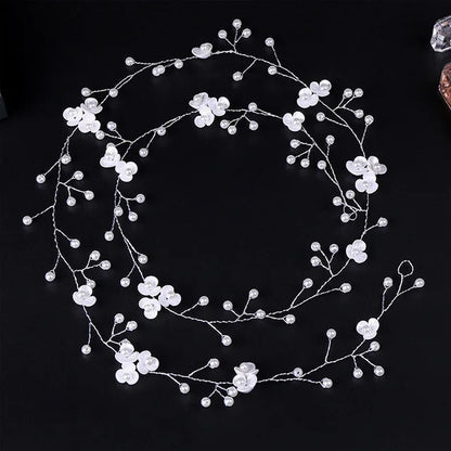 Elegant Pearl Bridal Tiara Headband for Weddings and Photography